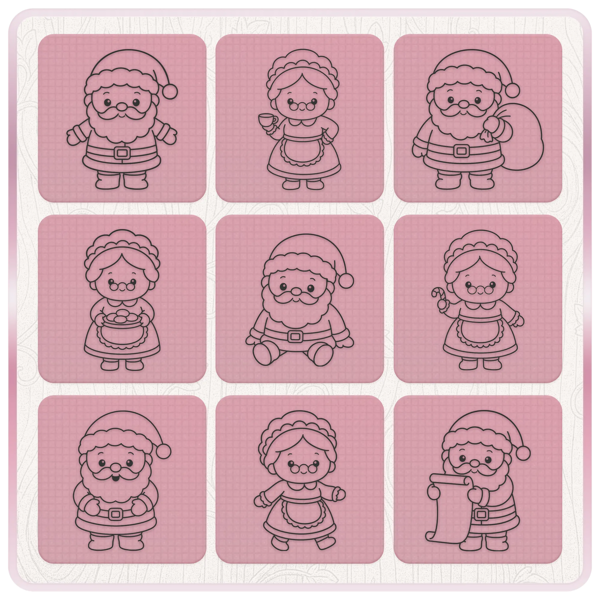 Cute waving Santa Claus SVG and PNG Christmas clipart showing vector cut file and printable digital file formats