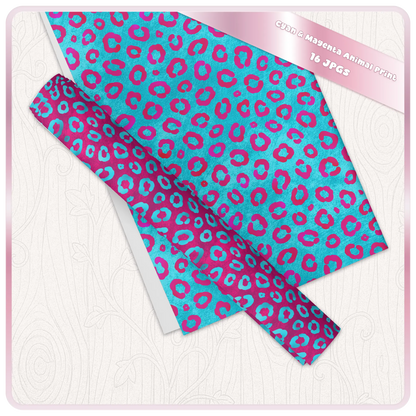 Leopard print seamless digital paper shown as printable craft sheet mockup