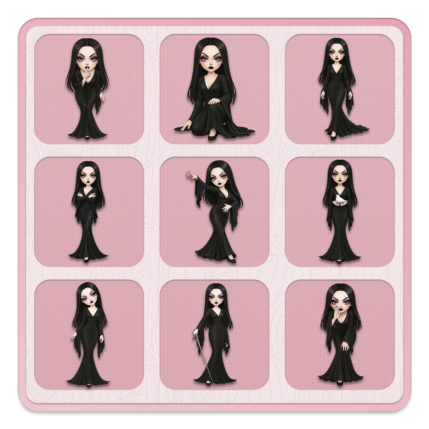 Gothic dark academia woman clipart bundle, elegant gothic lady PNG characters for planners, crafts and digital design