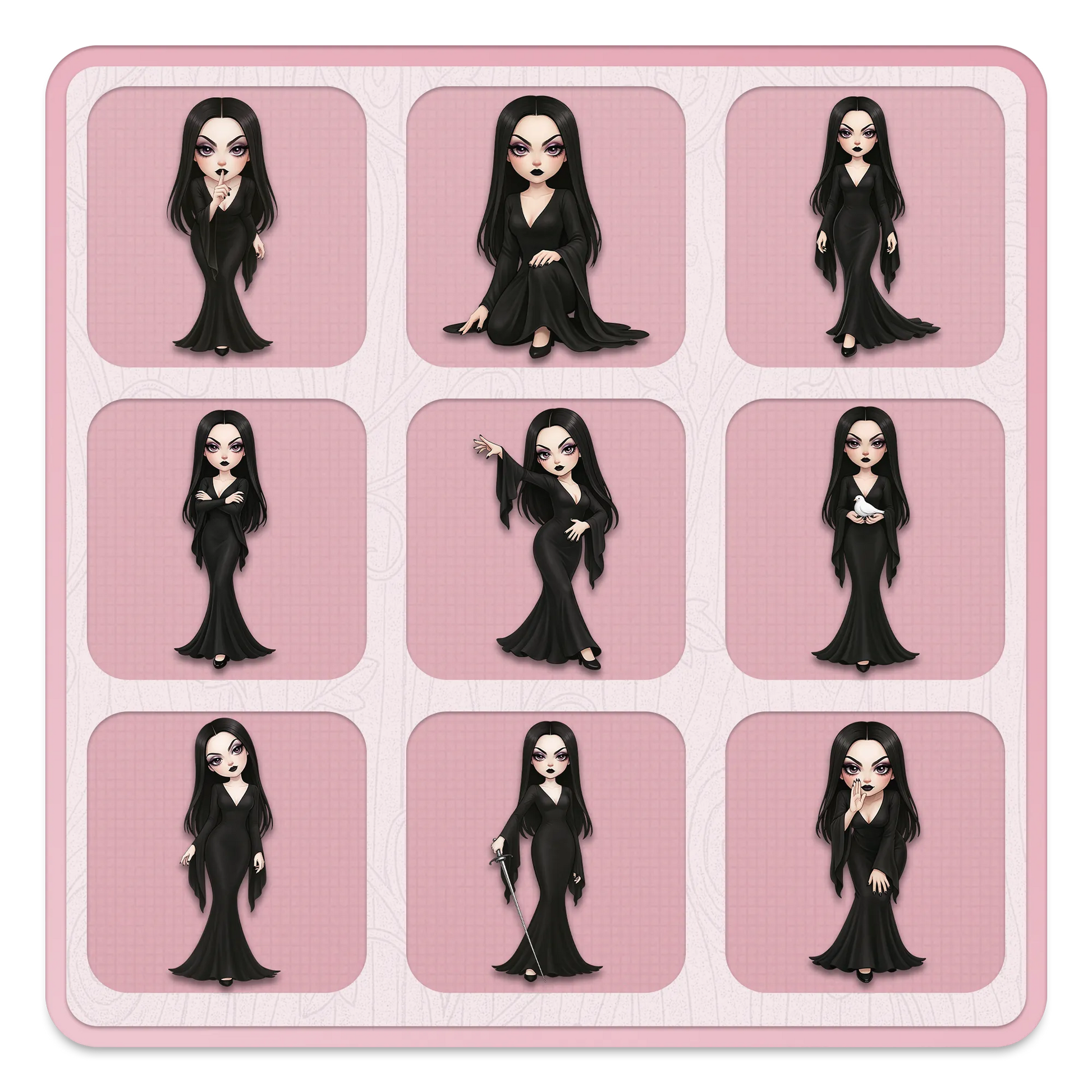 Gothic dark academia woman clipart bundle, elegant gothic lady PNG characters for planners, crafts and digital design