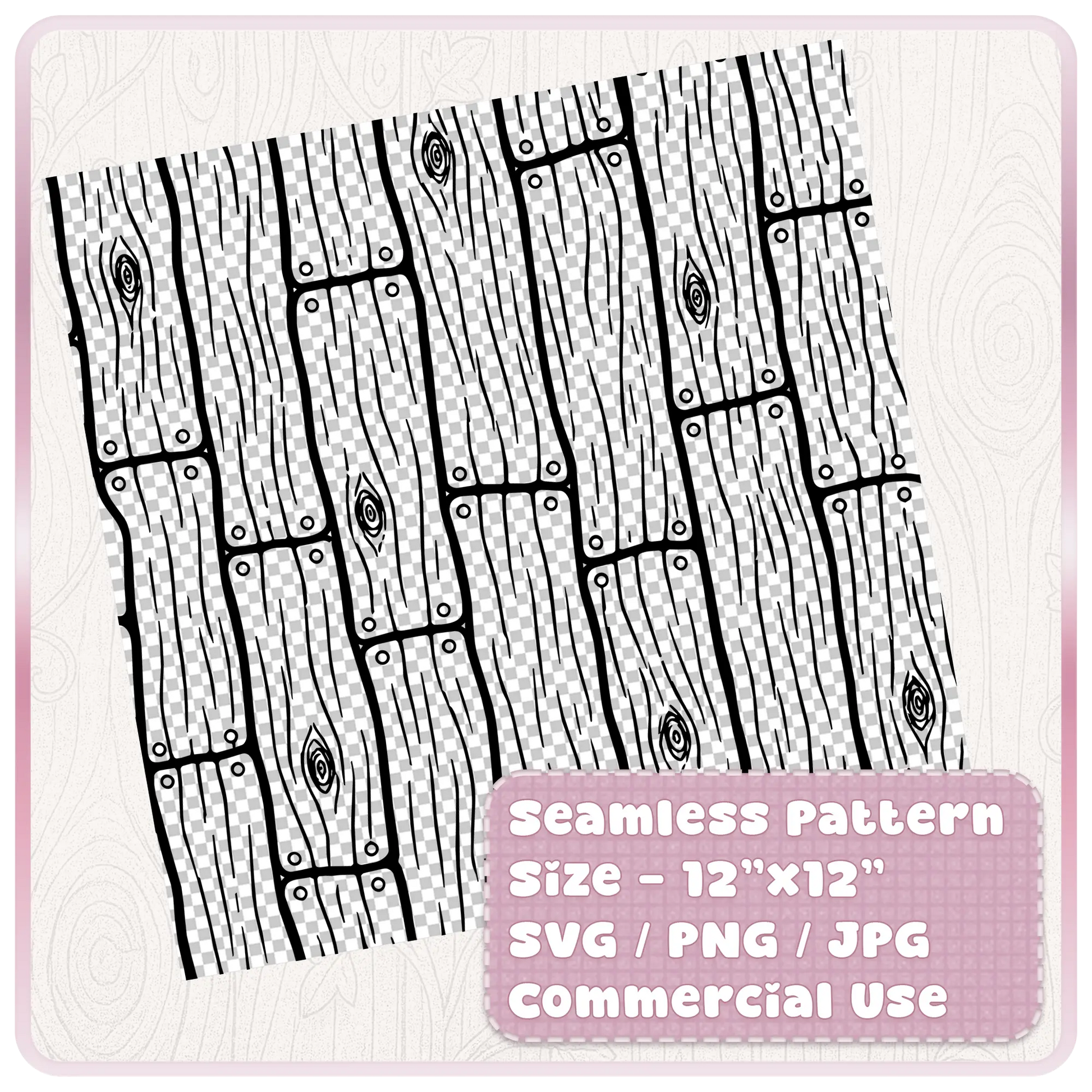 Seamless wood plank pattern 12x12 inch tileable digital paper SVG PNG JPG rustic floorboard texture