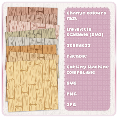 Fairytale wooden floorboards pattern with multiple colour variations rustic wood digital paper bundle