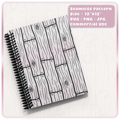 Seamless wooden floorboard pattern notebook mockup tileable rustic wood design SVG PNG JPG