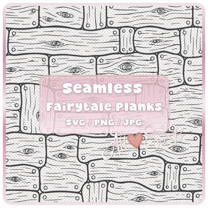 Seamless fairytale wooden floorboards pattern SVG PNG JPG digital download with rustic wood plank tileable design