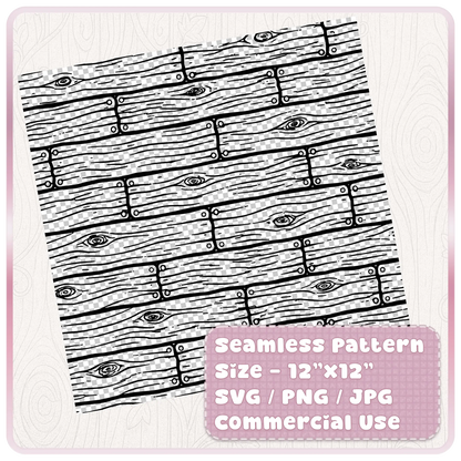 Seamless wood plank pattern 12x12 size preview showing repeating rustic floorboard texture design