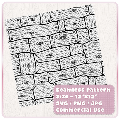 Tileable seamless wooden plank pattern digital paper in SVG PNG JPG format with fairytale cottagecore style