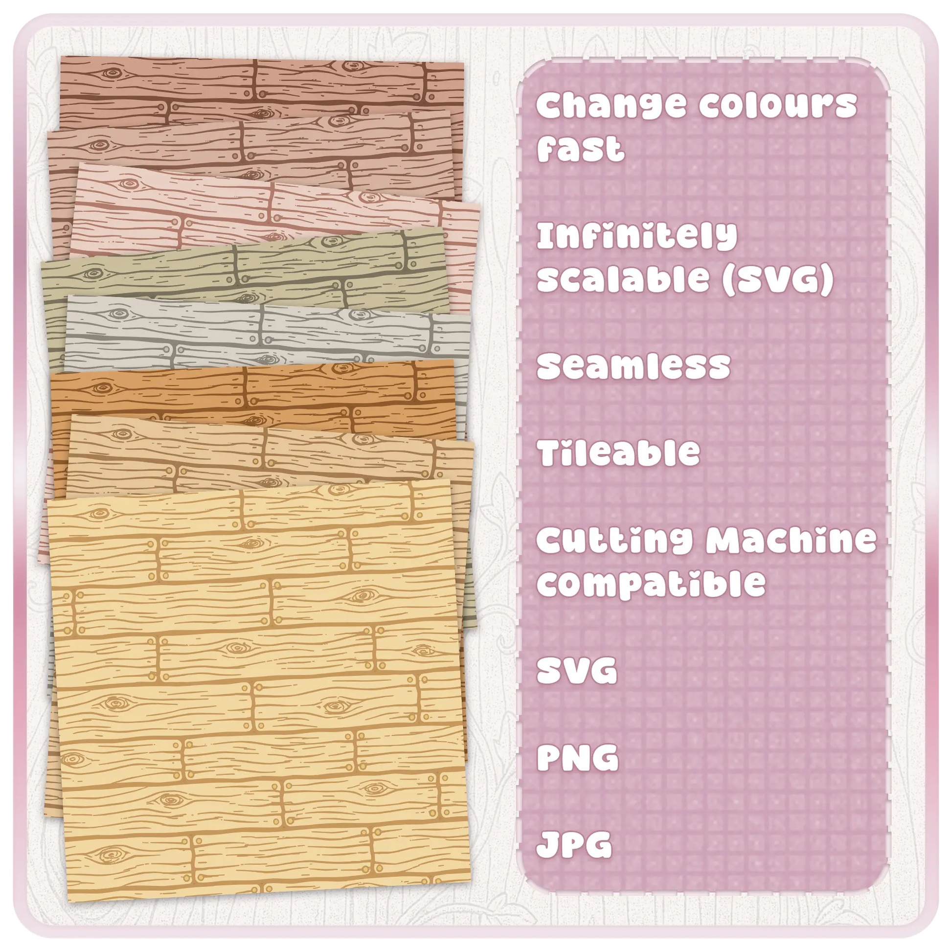 Wooden floorboards seamless pattern in multiple color variations rustic digital paper bundle