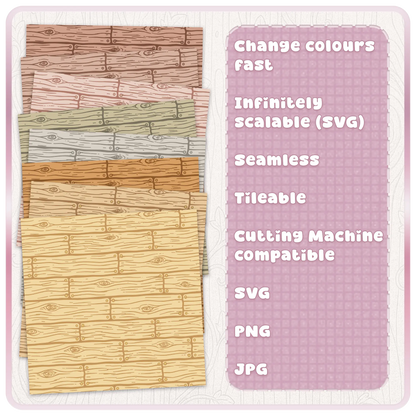 Wooden floorboards seamless pattern in multiple color variations rustic digital paper bundle
