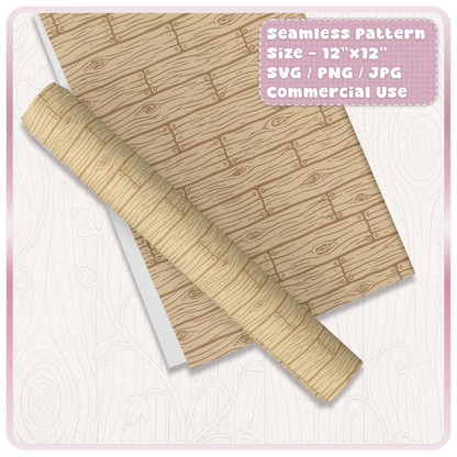 Seamless wood plank pattern rolled paper mockup showing tileable rustic floor texture