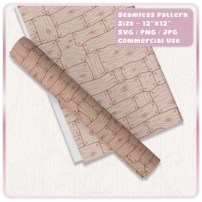 Printable wrapping paper mockup using seamless rustic wooden floorboards pattern in soft neutral colours