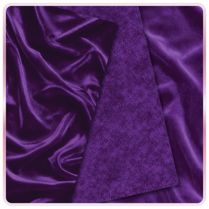 Seamless purple velvet fabric texture with rich amethyst tones and soft light reflections, elegant background pattern