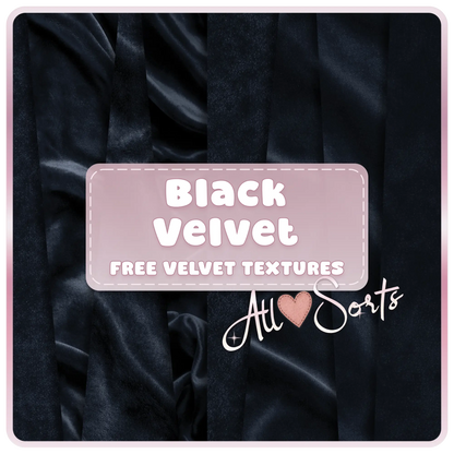 Black velvet seamless digital paper pack preview featuring luxury dark fabric textures with soft folds and elegant sheen background