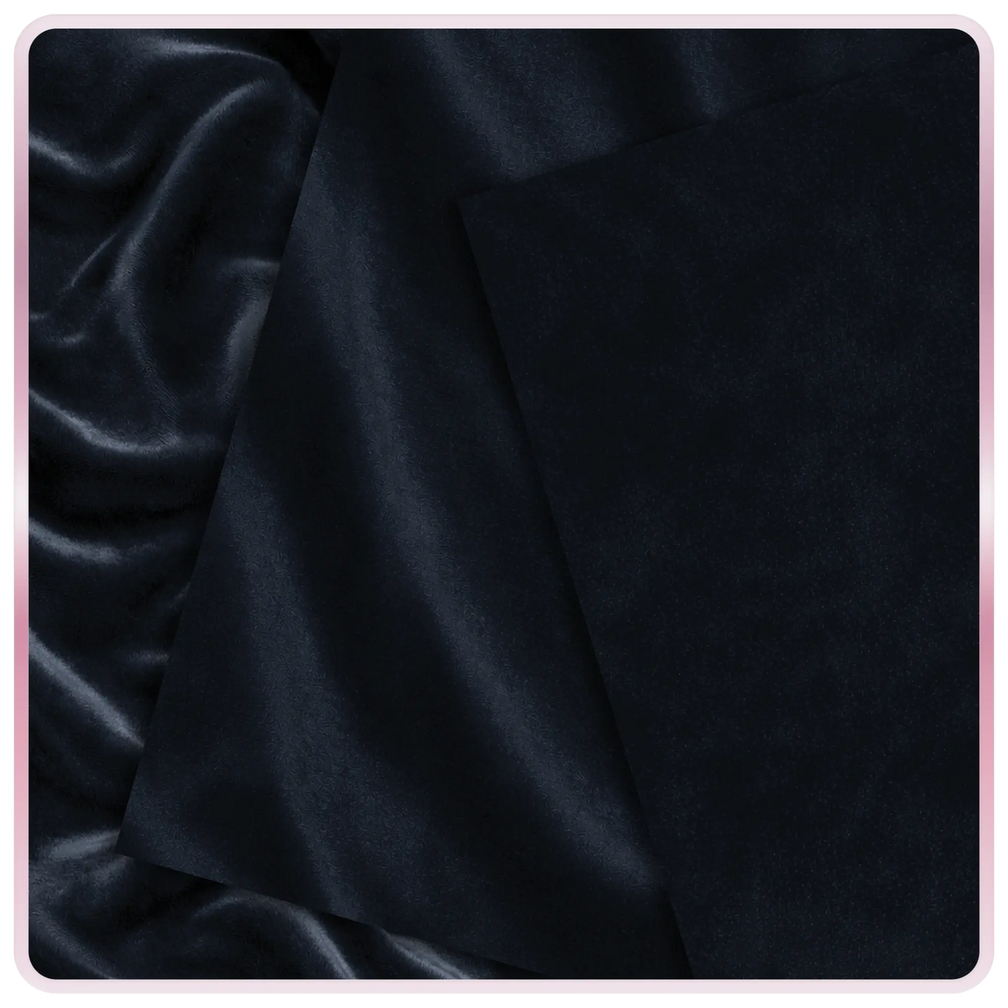 Dark black velvet seamless pattern with realistic fabric grain and soft folds, high resolution luxury texture background