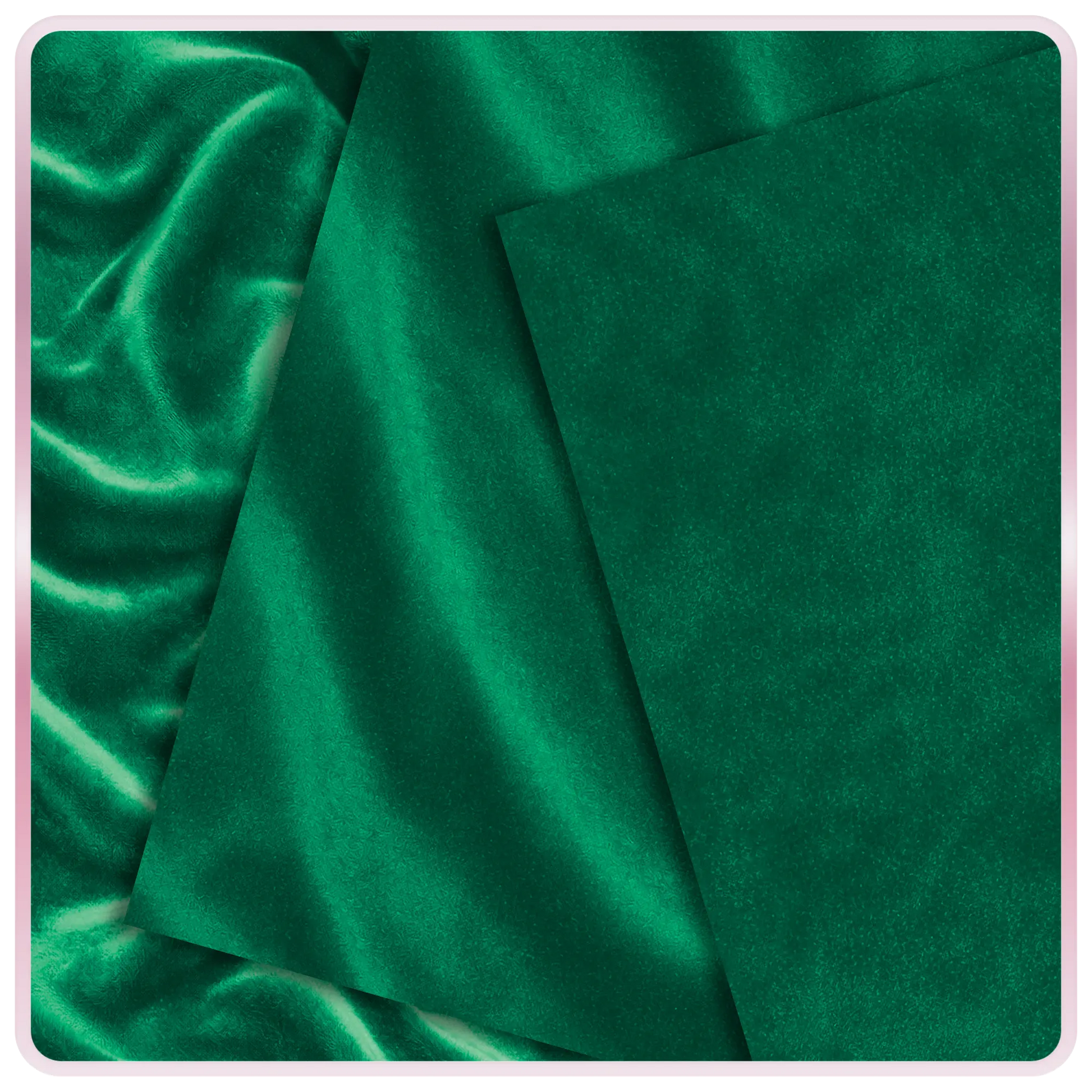 Emerald velvet seamless pattern with realistic fabric grain and elegant flowing folds