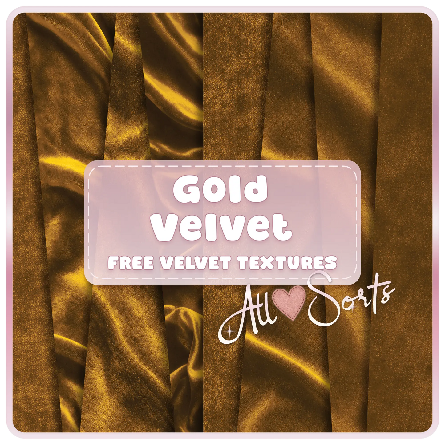 Gold velvet seamless digital paper pack preview featuring luxury metallic fabric textures with soft folds and rich golden sheen