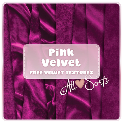 Pink velvet seamless digital paper pack preview featuring luxury magenta fabric textures with soft folds and elegant sheen background