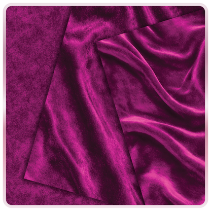 Pink velvet seamless texture with smooth draped fabric folds and rich satin sheen, luxury magenta fabric digital background