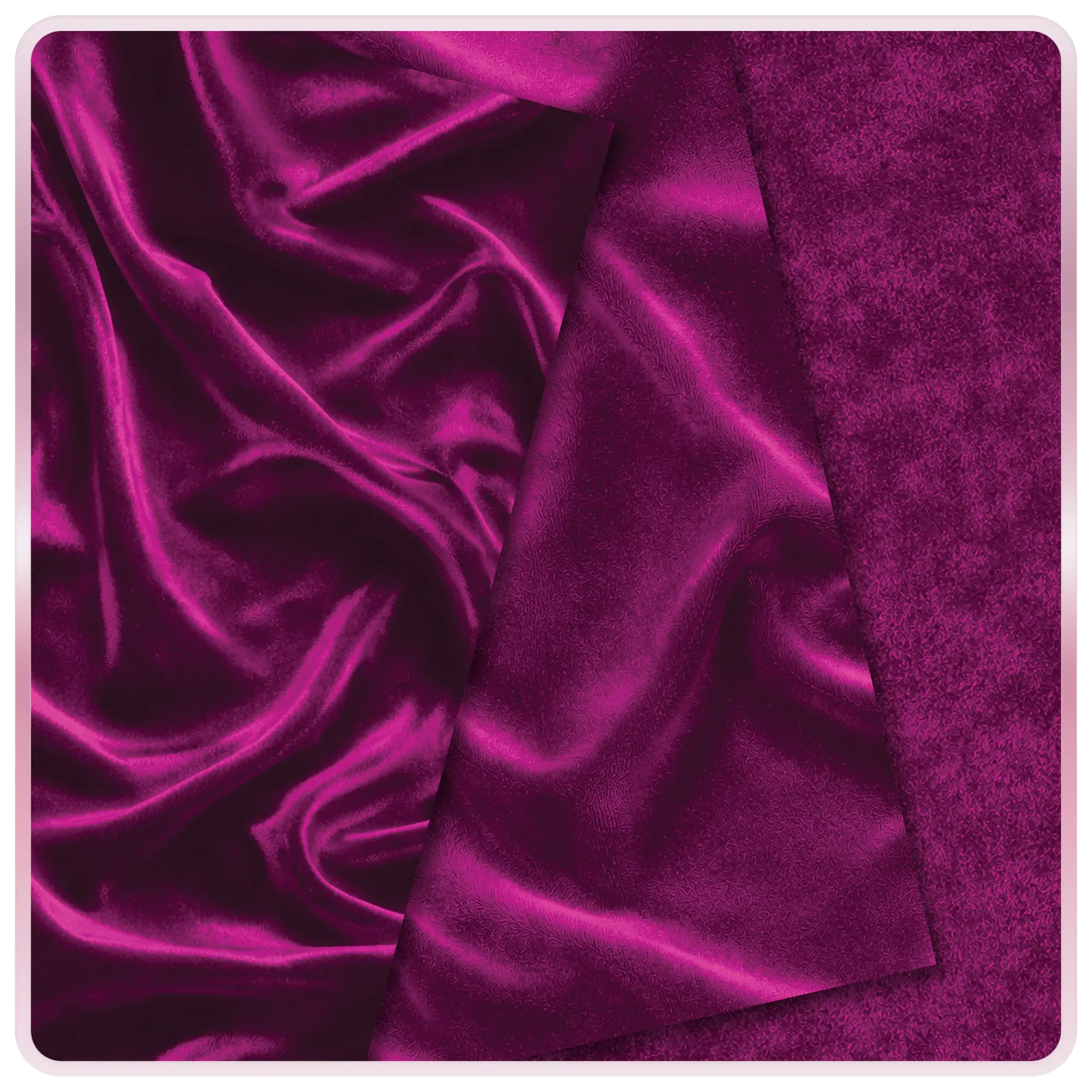 Seamless pink velvet fabric texture with deep vibrant tones and soft light reflections, elegant luxury background pattern