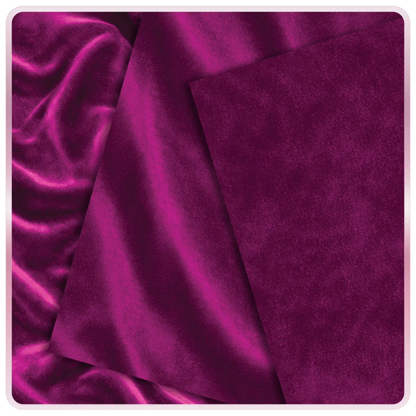 Dark pink velvet seamless pattern with realistic fabric grain and flowing folds, high resolution luxury texture background