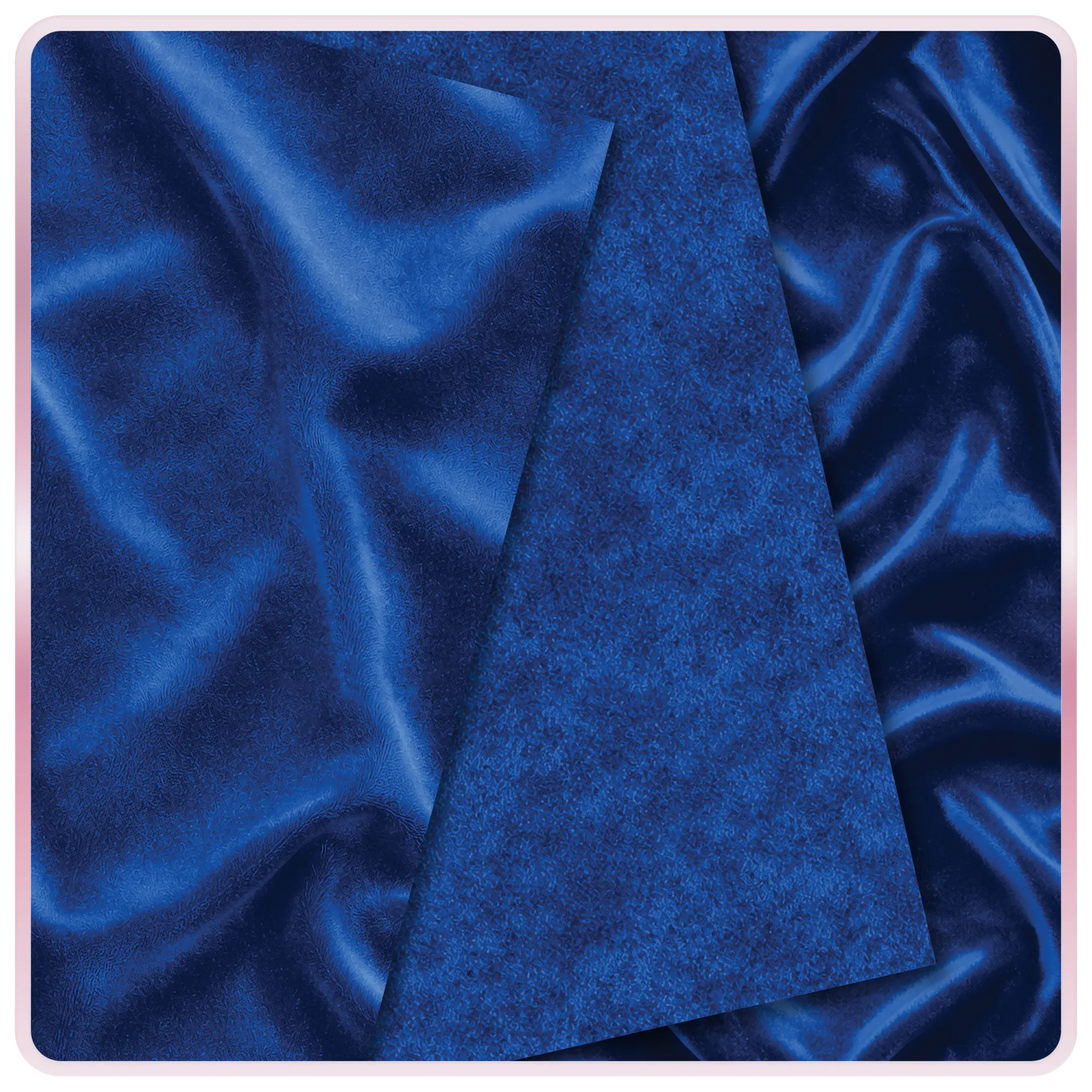 Seamless sapphire velvet fabric texture with deep blue tones and soft reflective sheen, elegant background pattern