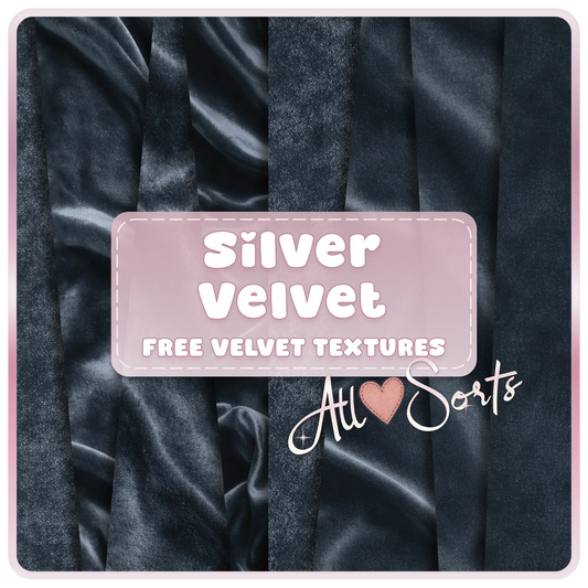 Silver velvet seamless digital paper pack preview featuring luxury metallic fabric textures with soft folds and cool toned sheen