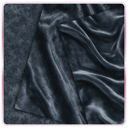 Silver velvet seamless texture with smooth draped fabric folds and subtle metallic shine, elegant cool toned background
