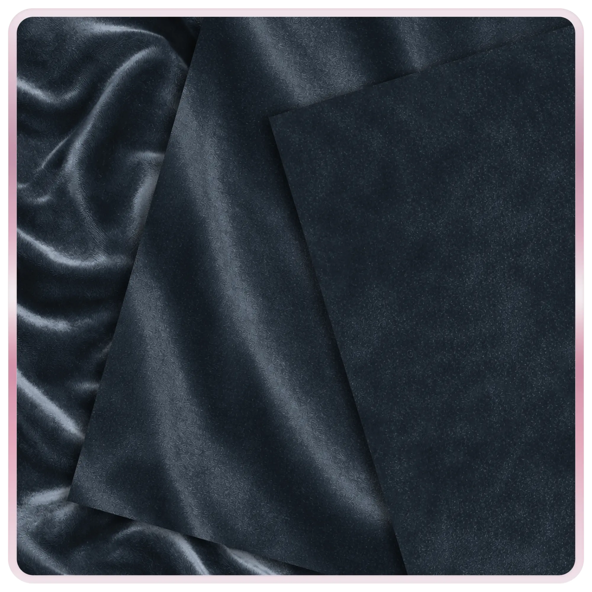 Silver velvet seamless pattern with realistic fabric grain and flowing folds, high resolution metallic texture background
