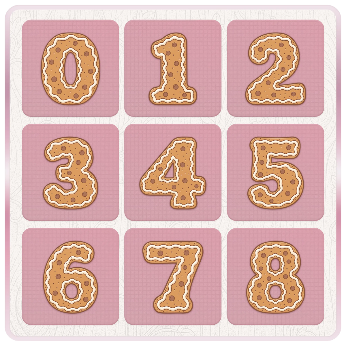 Christmas gingerbread number clipart 0 to 8 featuring iced cookie digits for birthday shirts, holiday crafts and personalised festive gifts.