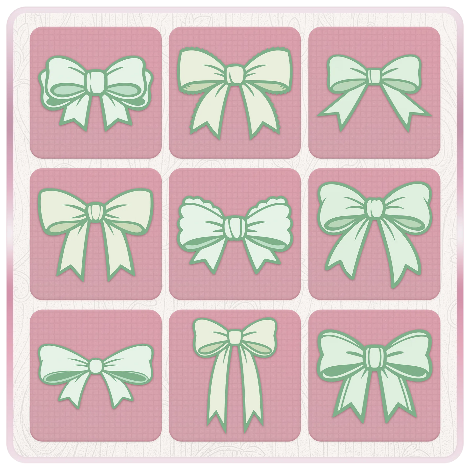 Green bow clipart bundle preview showing nine soft green ribbon SVG designs for stickers, scrapbooking, card making and digital crafts.