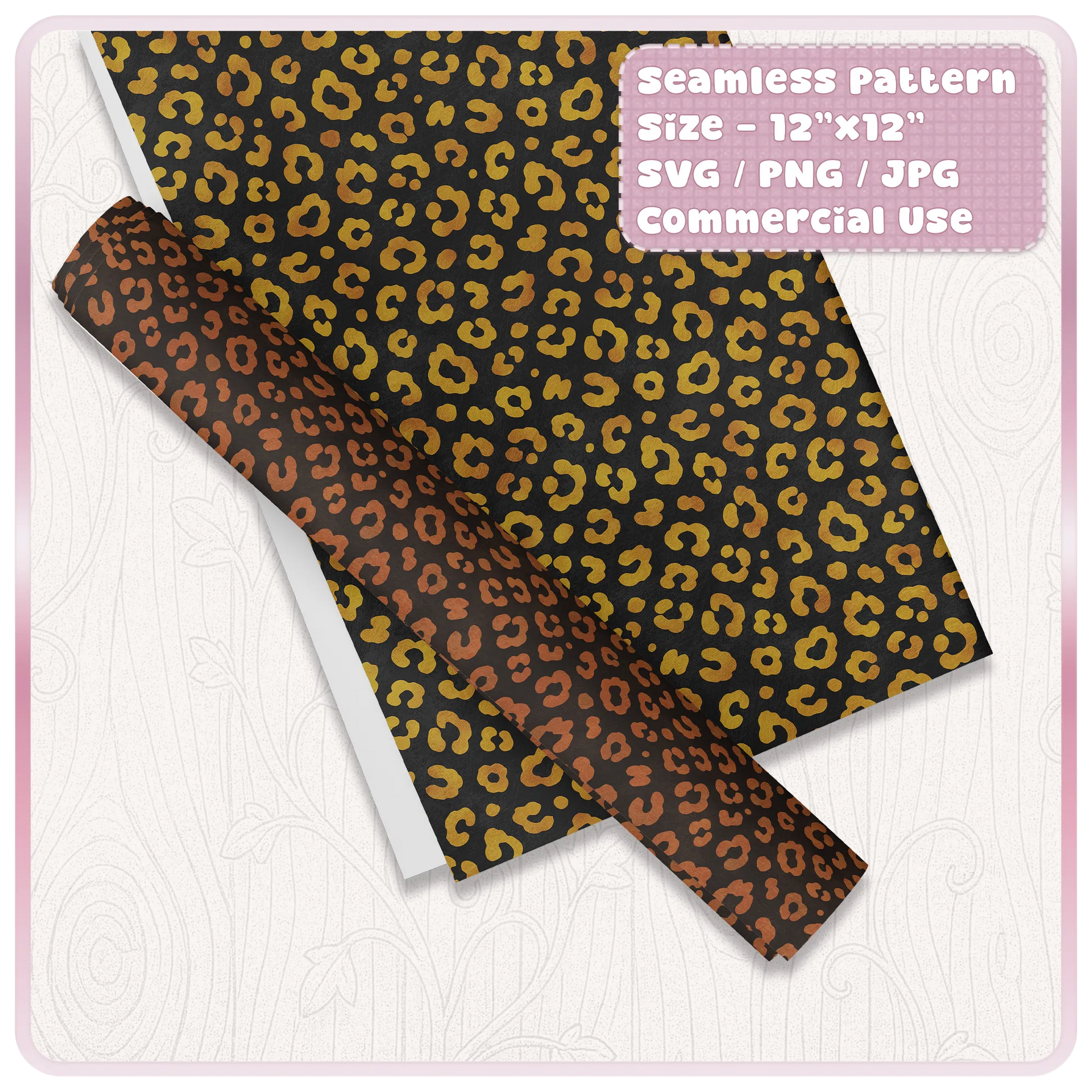 Gold and bronze leopard print seamless digital paper preview with animal print pattern for wrapping paper, crafts and commercial use.
