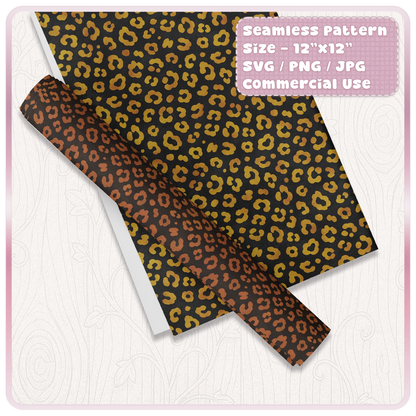 Gold and bronze leopard print seamless digital paper preview with animal print pattern for wrapping paper, crafts and commercial use.