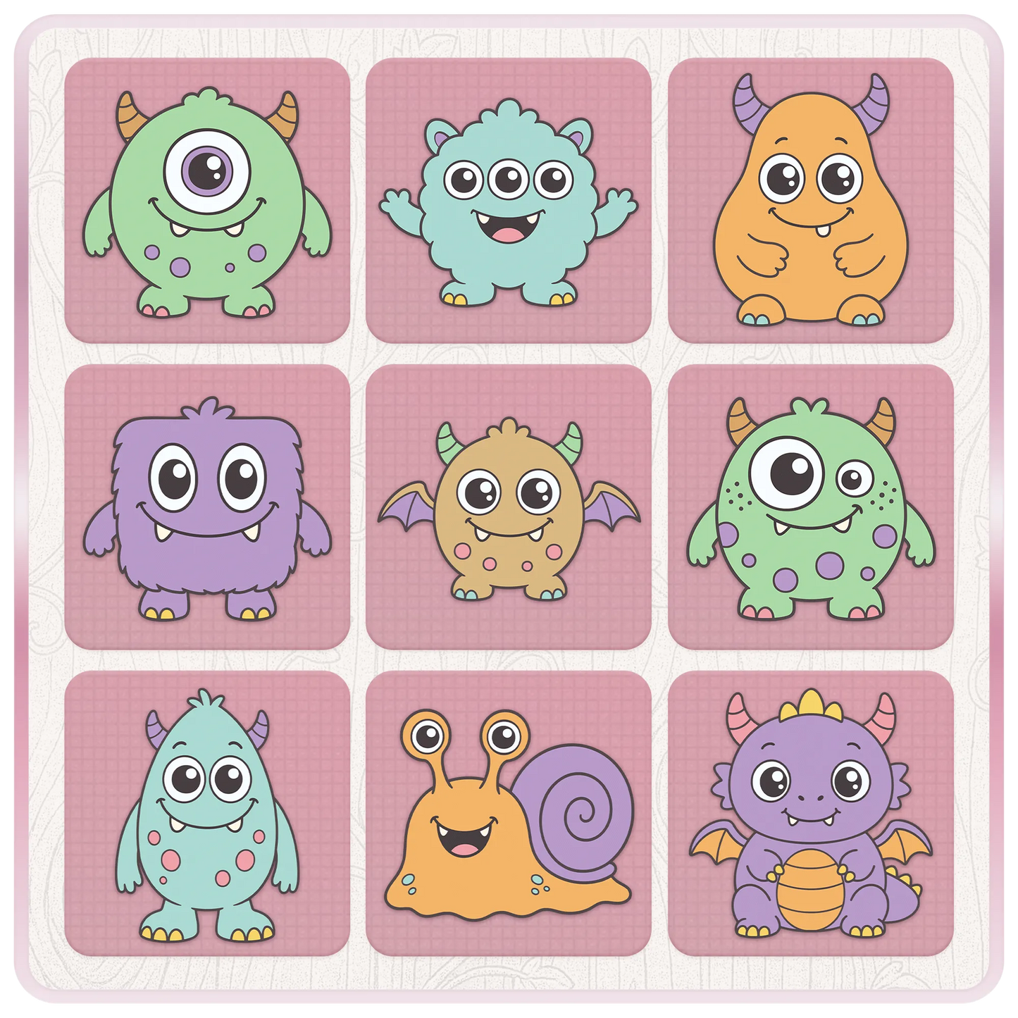 Cute monster SVG clipart preview showing nine colourful cartoon monster designs for kids crafts, stickers, sublimation and Cricut projects.