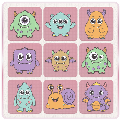 Cute monster SVG clipart preview showing nine colourful cartoon monster designs for kids crafts, stickers, sublimation and Cricut projects.