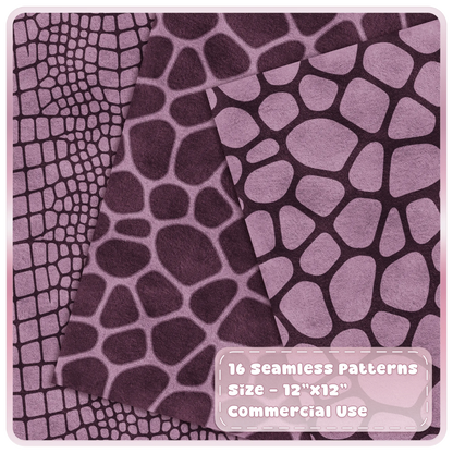 Mulberry crocodile and reptile skin seamless digital papers from animal print pattern collection