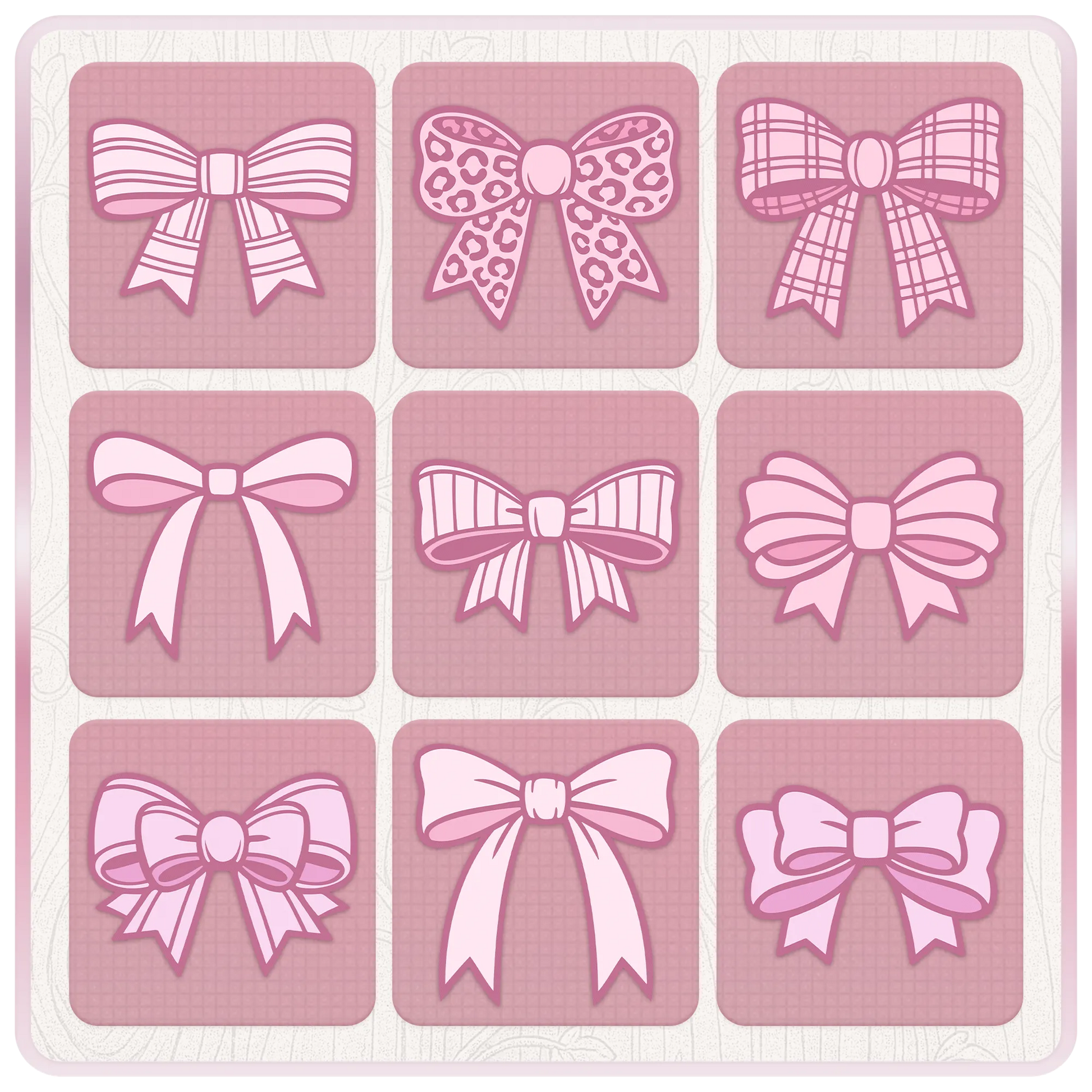 Pink bow SVG and PNG bundle preview featuring ribbon cut files for Cricut projects, sublimation designs and handmade crafts.
