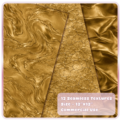 Antique bronze marble digital paper with cracked metallic texture and shiny folded bronze foil backgrounds