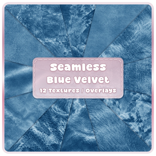 Seamless blue velvet textures and overlays bundle with 12 luxury blue fabric digital papers