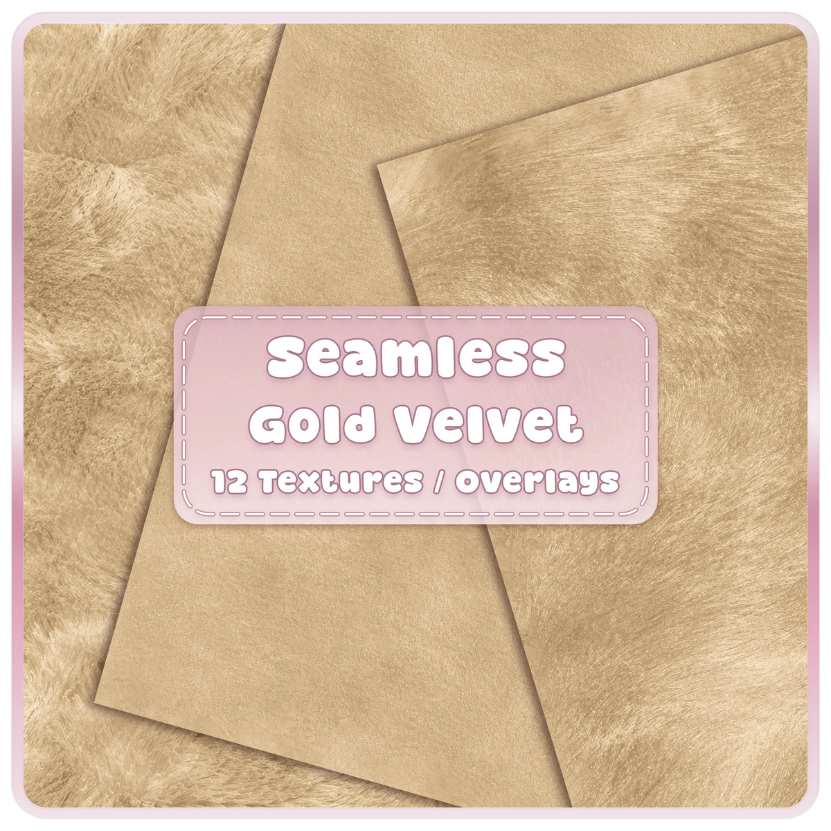 Seamless champagne gold velvet textures and overlays digital paper bundle with luxury fabric texture samples