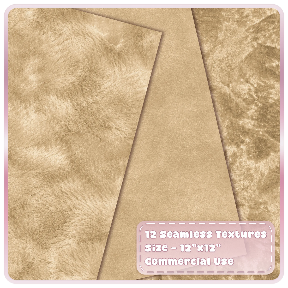Champagne gold seamless velvet digital papers featuring plush, smooth and crushed luxury fabric textures