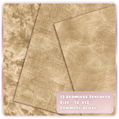 Luxury champagne gold velvet texture overlays with crushed and brushed seamless fabric digital paper designs