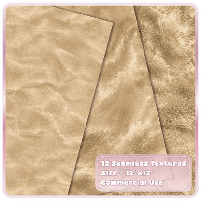Soft champagne gold seamless velvet textures with smooth, brushed and plush fabric surfaces for digital design