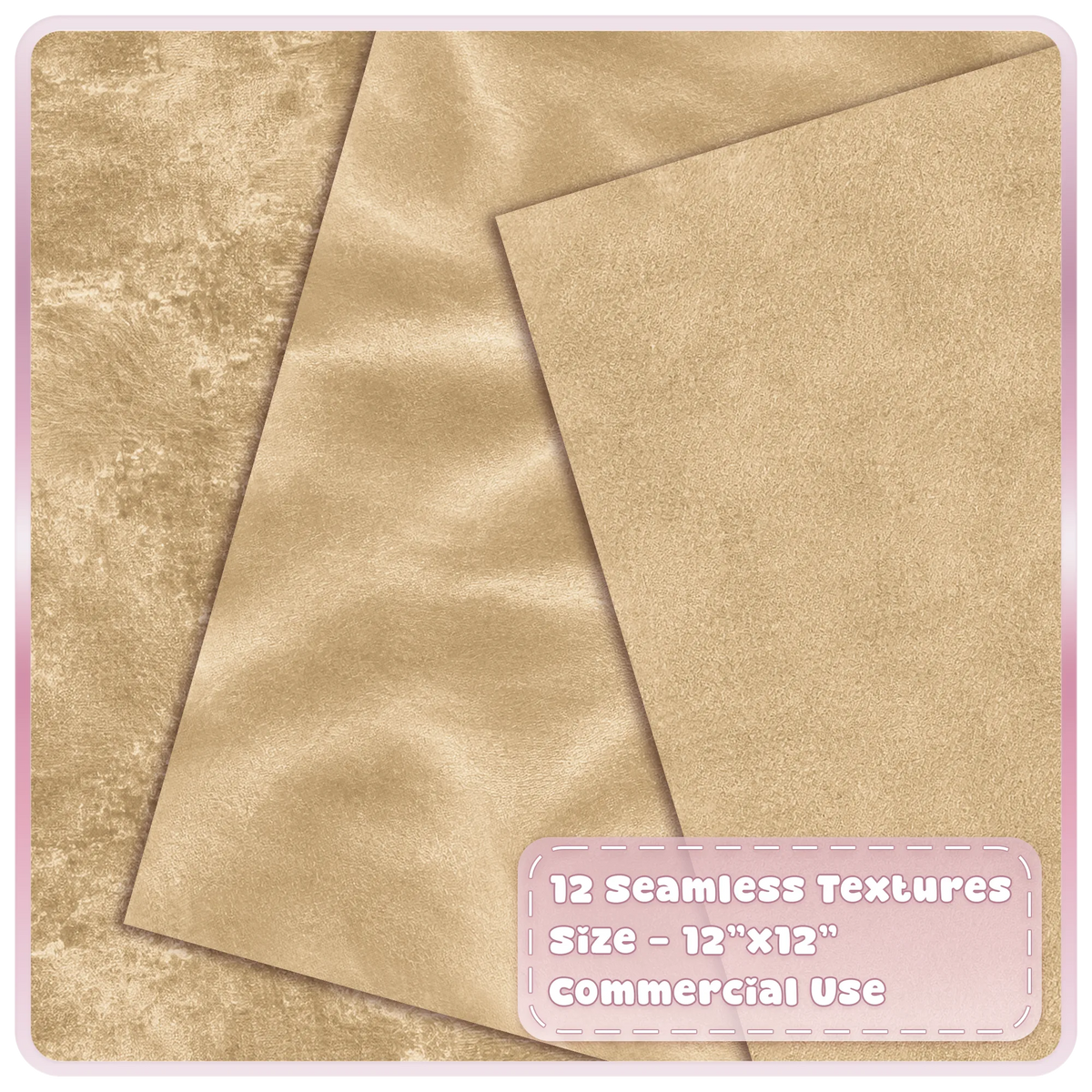 Champagne gold digital velvet textures featuring distressed, smooth and fine plush seamless fabric backgrounds