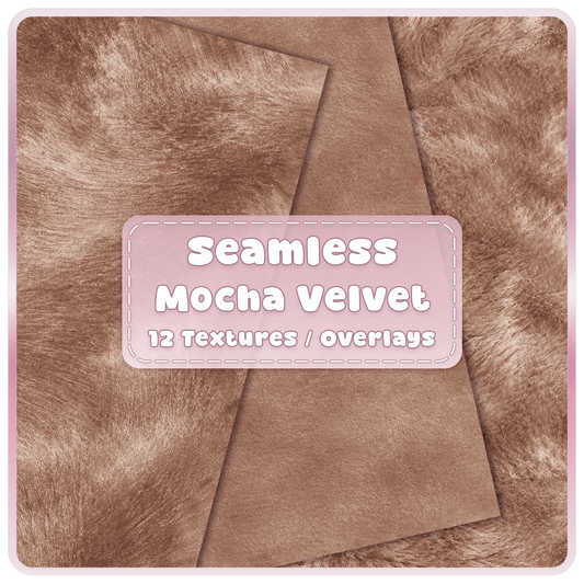 Seamless mocha brown velvet textures and overlays bundle with luxury crushed, brushed and smooth fabric designs