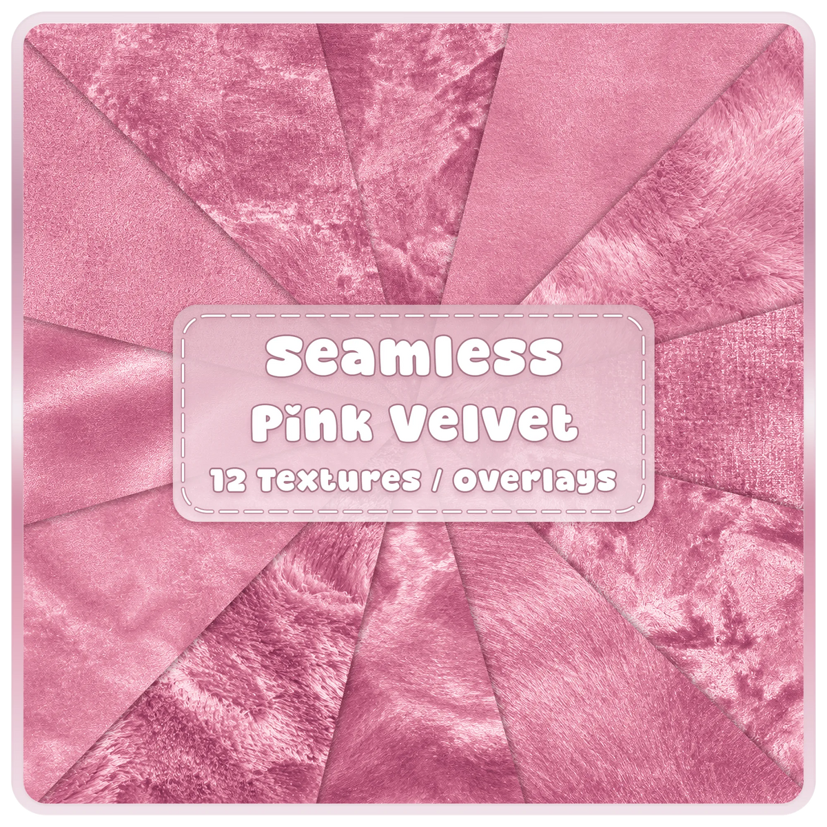 Seamless pink velvet textures and overlays bundle with 12 luxury blush pink fabric digital papers