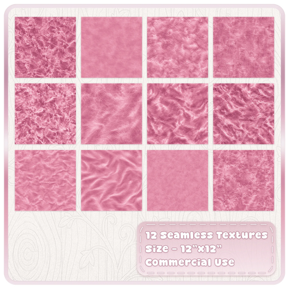 12 seamless pink velvet digital papers featuring crushed brushed plush smooth and distressed fabric textures