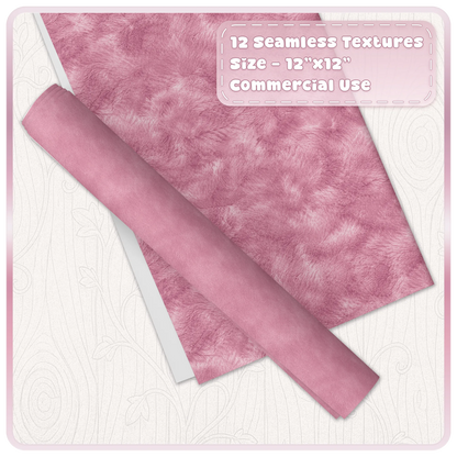 Seamless pink velvet digital paper bundle with plush blush fabric texture and tileable velvet background
