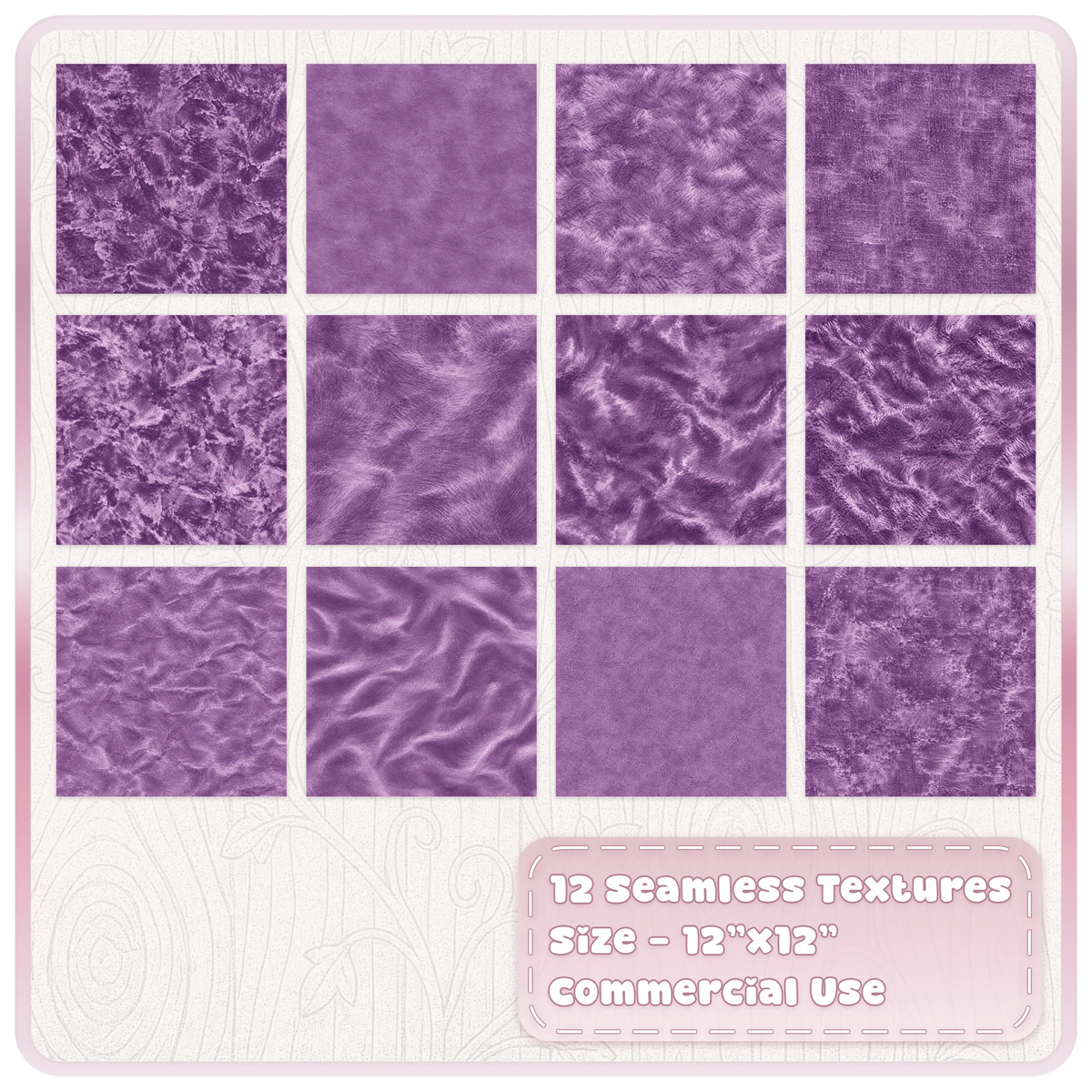12 seamless plum velvet digital papers featuring crushed brushed plush smooth and distressed fabric textures