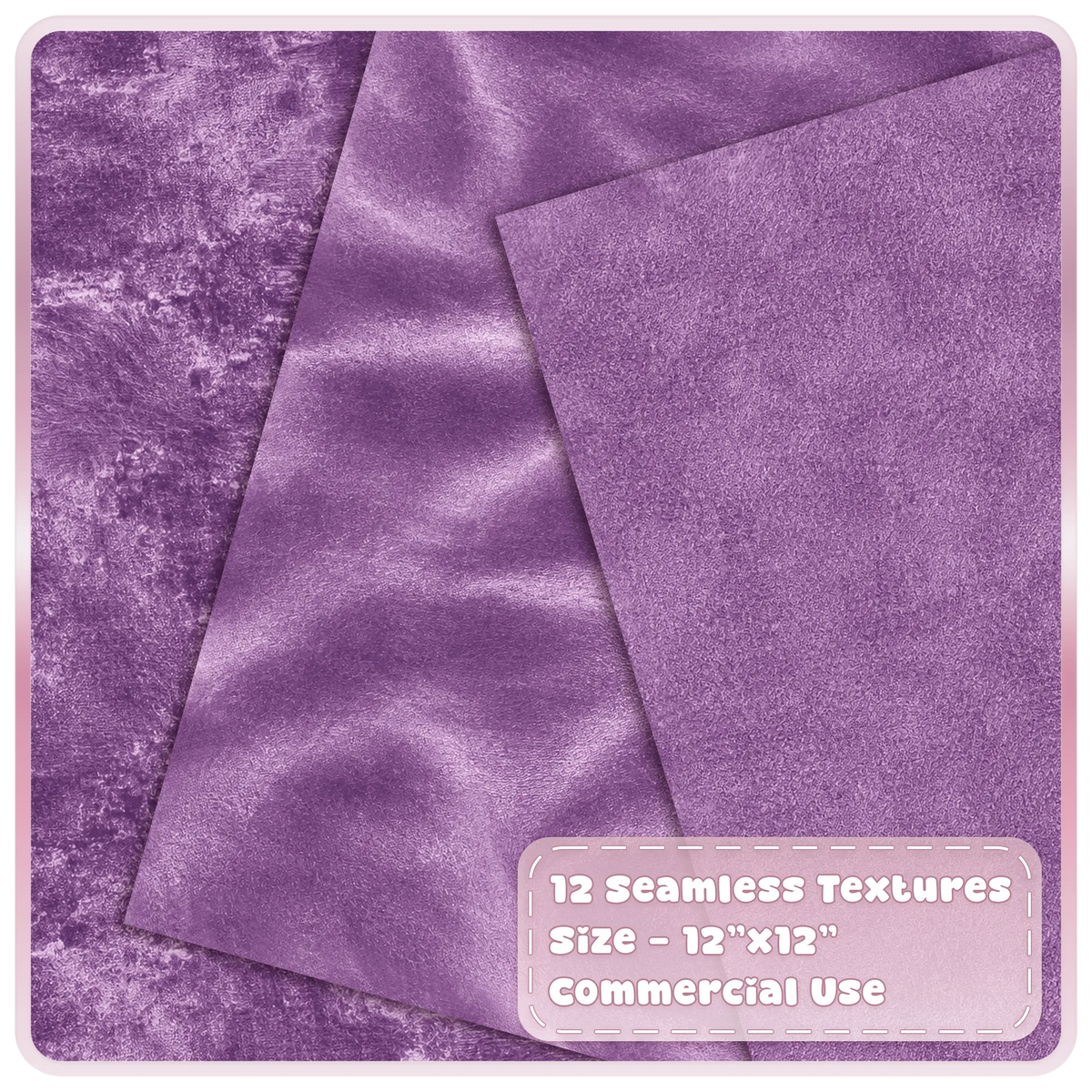 Plum purple seamless velvet backgrounds featuring smooth satin brushed and distressed fabric textures