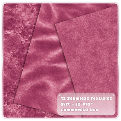 Wine red seamless velvet backgrounds featuring smooth brushed and distressed luxury fabric textures