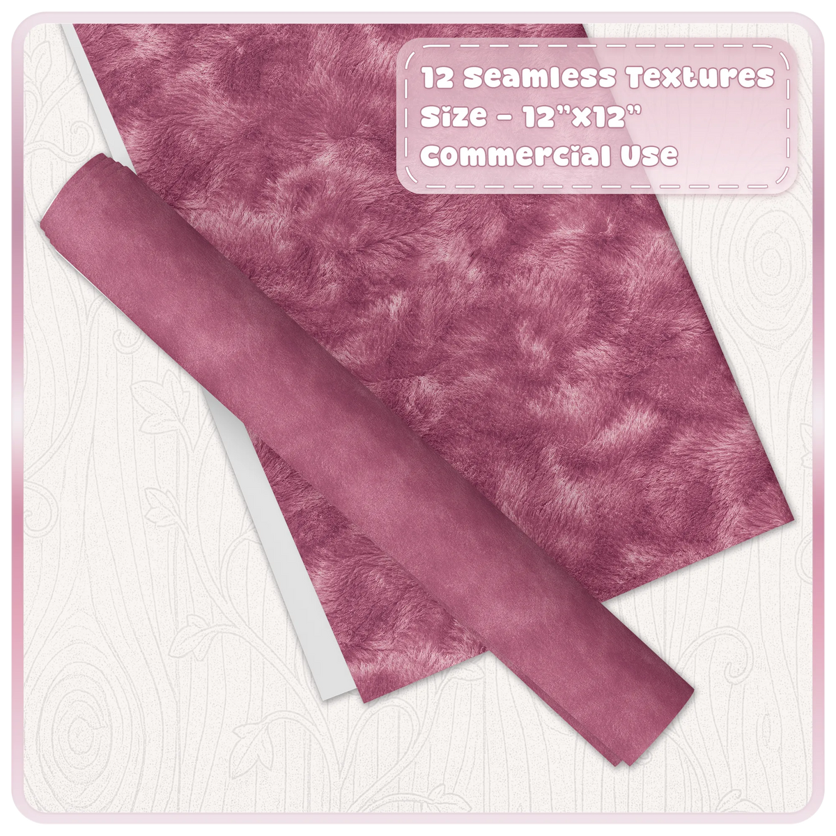 Seamless wine velvet digital paper bundle with plush burgundy fabric texture and tileable velvet background